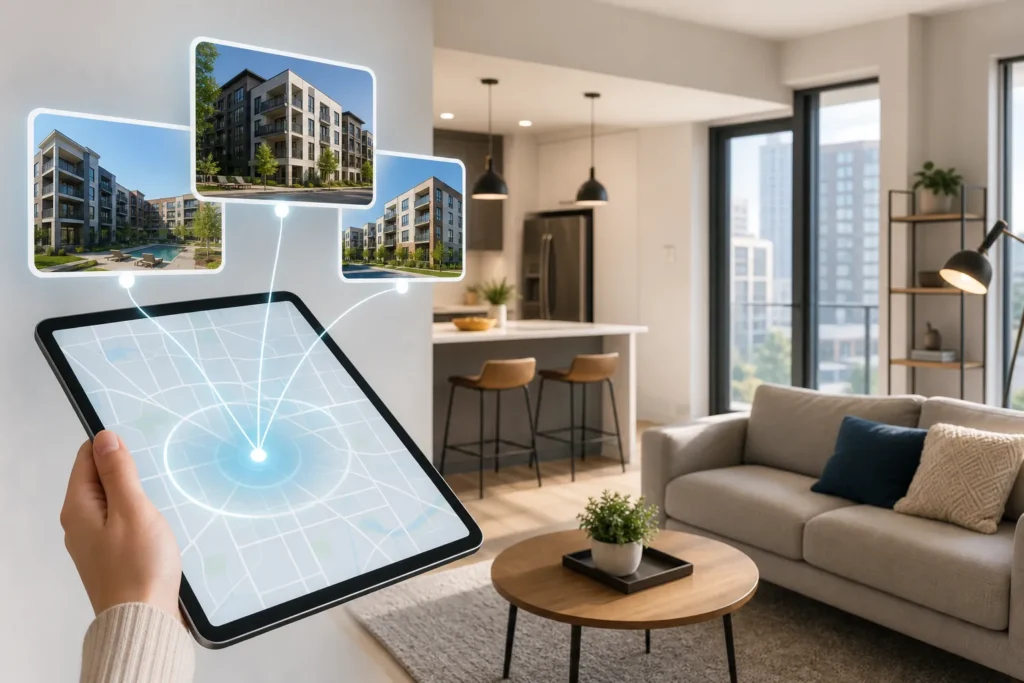 Blog header depicting RenteR utilizes a proprietary algorithm to find you the perfect apartment in Texas effortlessly