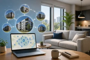 Blog header depicting RenteR utilizes a proprietary algorithm to find you the perfect apartment in Texas effortlessly