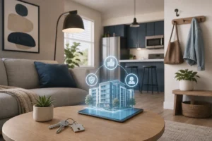 Blog header depicting RenteR utilizes a proprietary algorithm to find you the perfect apartment in Texas effortlessly