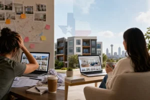 Blog header depicting RenteR utilizes a proprietary algorithm to find you the perfect apartment in Texas effortlessly