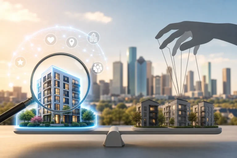 Blog header depicting RenteR utilizes a proprietary algorithm to find you the perfect apartment in Texas effortlessly