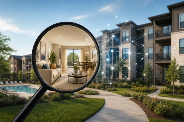 Blog header depicting RenteR utilizes a proprietary algorithm to find you the perfect apartment in Texas effortlessly
